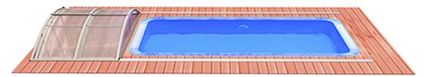Überdachung Modell KLASIK , SILBER Elox, mit Thermoglas Typ A (Pool max 6,35 m x 3,17 m)