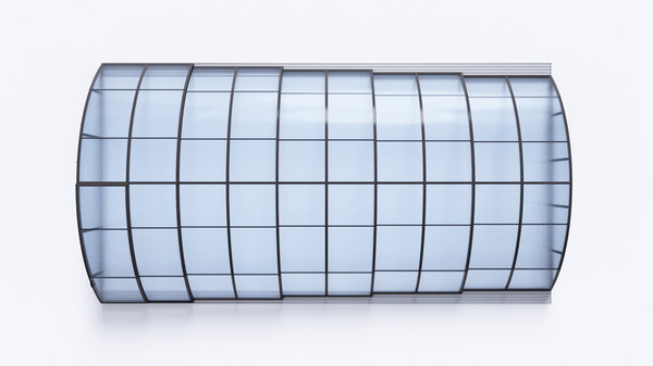 ÜBERDACHUNG Modell KLASIK Clear ,SILBER Elox, mit Klarglas, Typ C  (Pool max 10,6 m x 5 m)
