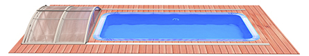 Überdachung Modell SYDNEY THERMO, ANTHRAZIT Elox, mit Thermoglas, Pool Typ "A" bis 6,38m x 3,5m