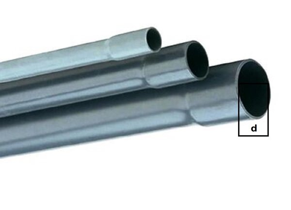 PVC-U HART DRUCK-ROHR GRAU | 10 Bar |  d = Ø 16 mm| ab 1 lfm - 5 lfm
