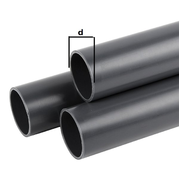 PVC-U HART DRUCK-ROHR GRAU | 10 Bar |  d = Ø 20 mm| ab 1 lfm - 5 lfm