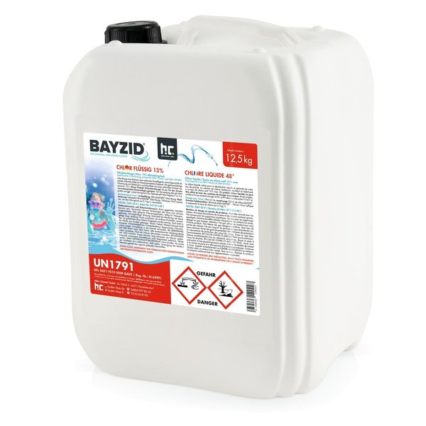 BAYZID® Chlor 13% flüssig für Pools Desinfektion 12,5 Kg